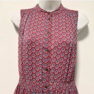 Banana Republic Sleeveless Floral Maxi Dress Micro-Paisley Lined Size 2